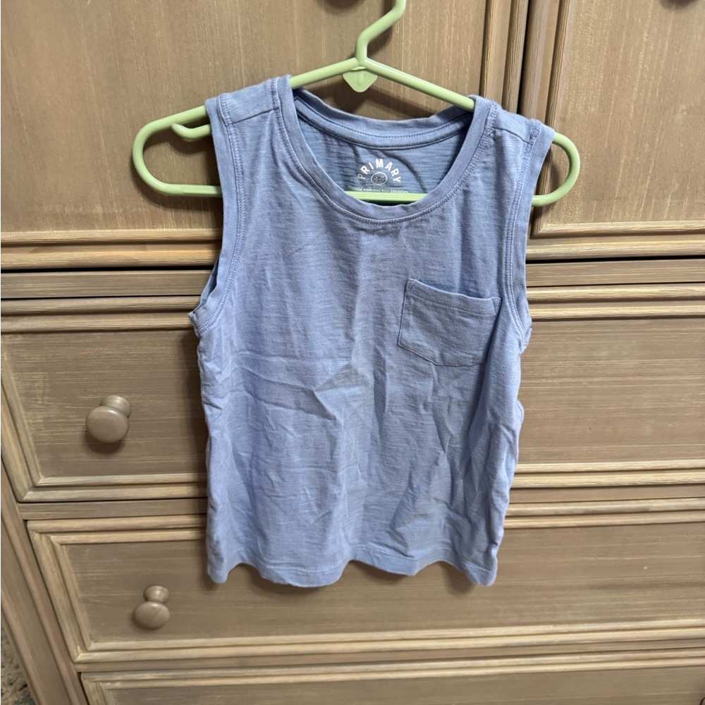 Blue Sleeveless Kids Top Primary Organic Cotton